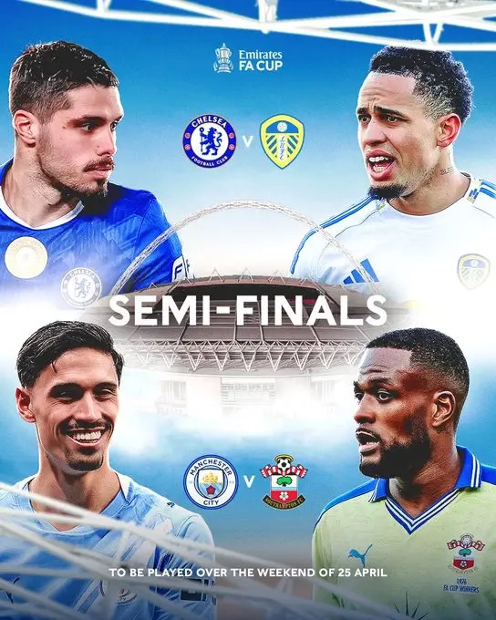 开云体育app-足总杯半决赛对阵：曼城战南安普顿 切尔西对阵利兹联